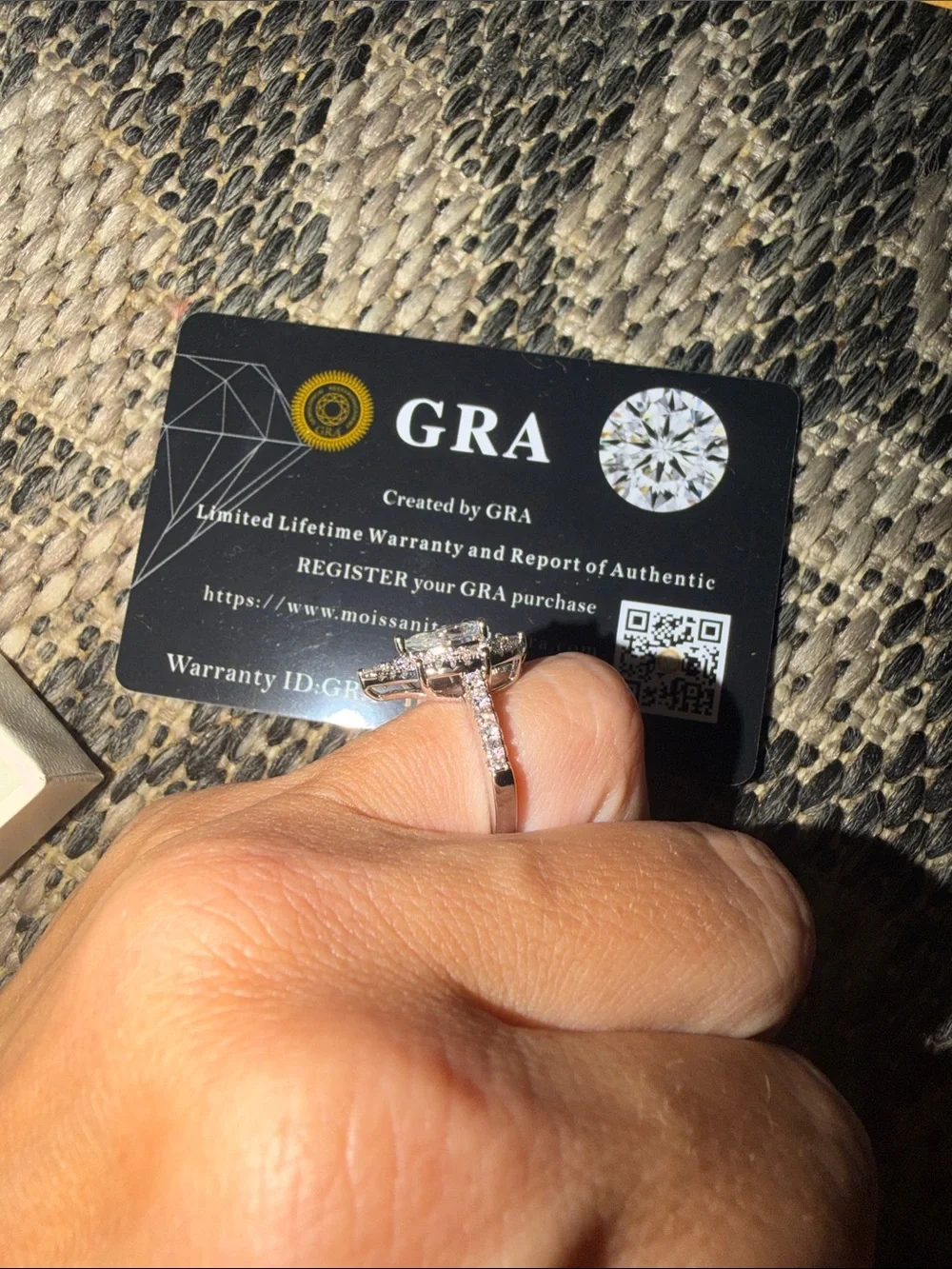 Pear-Shaped Double Halo Moissanite Ring in Silver